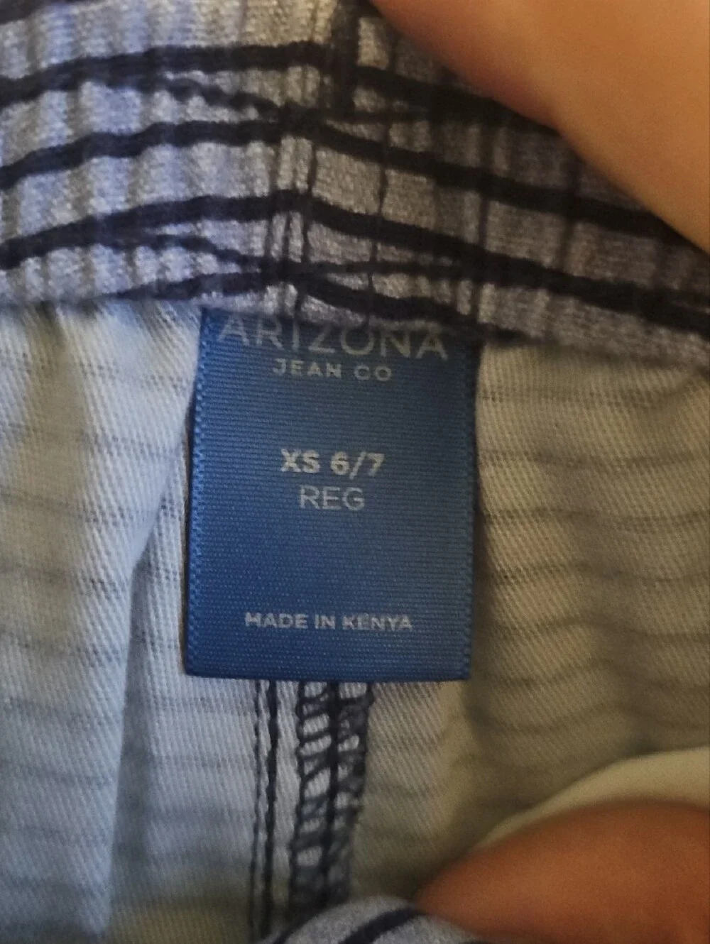 Arizona Jean Company Blue and Navy Striped Kids Shorts